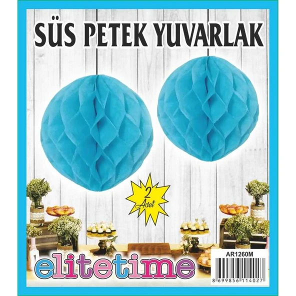 Süs Ponpon Petek Mavi 2'li ürün görseli 1