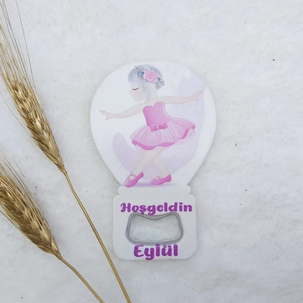 Balerin Baskılı Balon Açacak Magnet 11x7 cm Uv Bebek Magnetleri Bebek Şekeri(30 Adet) ürün görseli 1