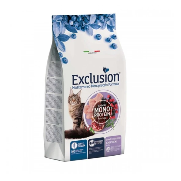Exclusion Monoprotein Tavuklu ve Narlı Düşük Tahıllı İri Irk Kısırlaştırılmış Kedi Maması 1,5 Kg ürün görseli 1