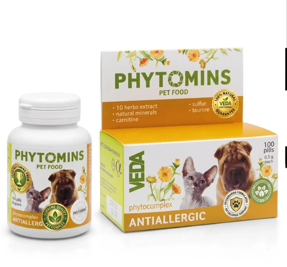 Veda Fyto Allergy 100 Tablet (Kedi ve Köpekler İçin Kaşıntı ve Alerji Giderici Destek) ürün görseli 1