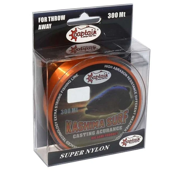 Captain Kashima Surf 300mt Monofilament Misina Oranj  Standart 0.33 MM ürün görseli 1