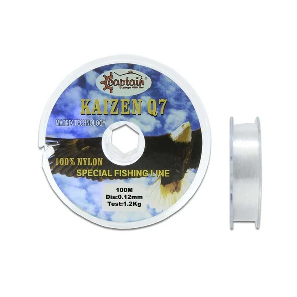 Captain Q7 Kaizen 100mt Monofilament Misina Beyaz  Standart 0.25 MM ürün görseli 1