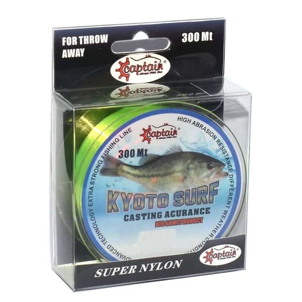 Captain Kyoto Surf 300mt Monofilament Misina Sarı  Standart 0.40 MM ürün görseli 1