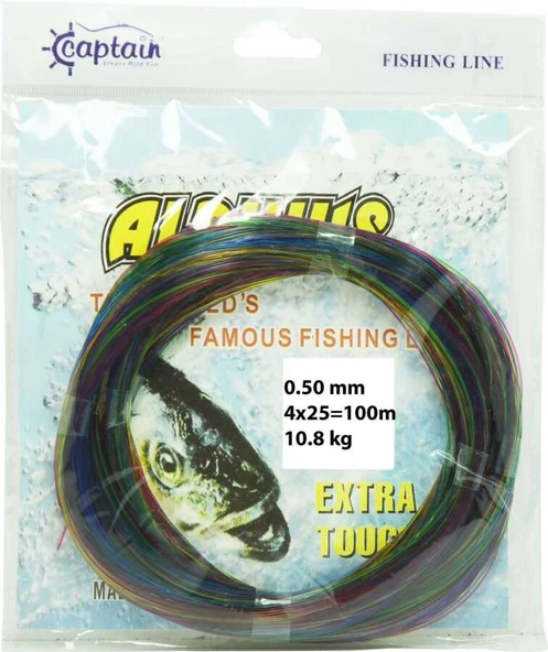 Captain Alpinus Poşet Misina 4x25 Bağlantılı 100mt Ebruli  Standart 0.60 MM ürün görseli 1