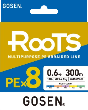 Gosen X8 Roots PE 8 Örgü Spin İp Misina 300mt Multi Color  Standart 3.0 PE ürün görseli 1