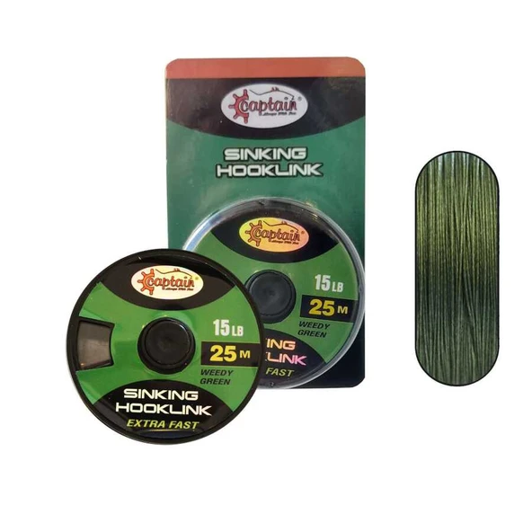 Hook Link Sinking Carp PE Braid 8 Örgü Assist İpi 25mt Yeşil  Standart 0.25 LBS ürün görseli 1