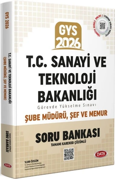 2026 GYS T.C. Sanayi ve Teknoloji Bakanlığı Şube Müdürü Şef Memur Soru Bankası Data Yayınları ürün görseli 1