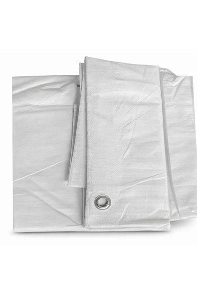 3x6 Metre Beyaz PVC Branda Su Geçirmez Gölgelik Çadır Tente Dayanıklı Bahçe Balkon Kamp Örtüsü ürün görseli 1