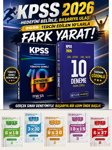 Marka + Pegem 2026 KPSS Genel Yetenek Genel Kültür Fasikül Deneme ve Bigelio Branş Branş Deneme Set ürün görseli 1