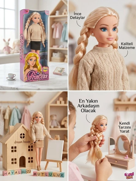 Kazaklı Örgü Saçlı Sarışın Bebek 30 Cm Model Oyuncak Bebek Model Bebek ürün görseli 1