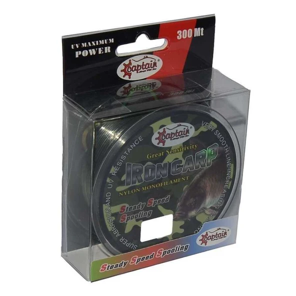 Captain İron Carp 300mt Monofilament Misina Kamuflaj  Standart 0.60 MM ürün görseli 1