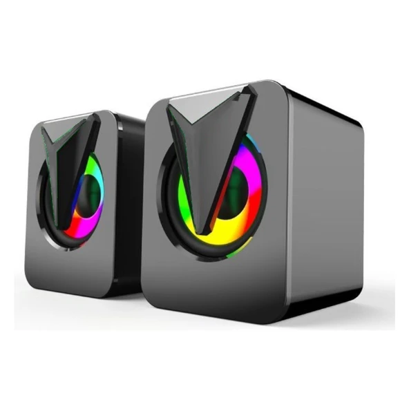 Sn-83U 2.0 Mini Led Işıklı 2Wx2Ch Siyah Usb Gaming Speaker Hoparlör ürün görseli 1