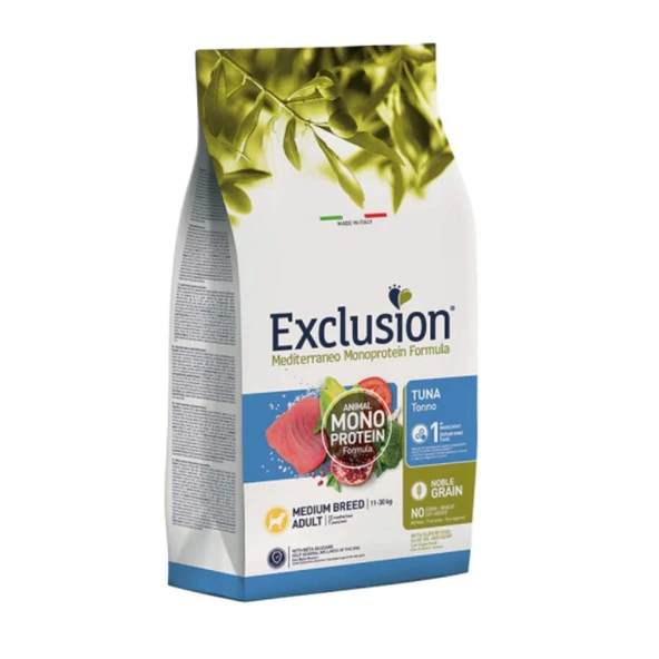 Exclusion Monoprotein Ton Balıklı ve Narlı Düşük Tahıllı Orta Irk Yetişkin Köpek Maması 12 Kg ürün görseli 1