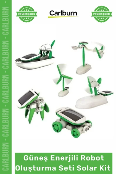 Özel Üretim Eğitici STEM Robotik Hobi Solar Güneş Enerjili Robot Oluşturma Seti Solar Kit 6 in 1 ürün görseli 1