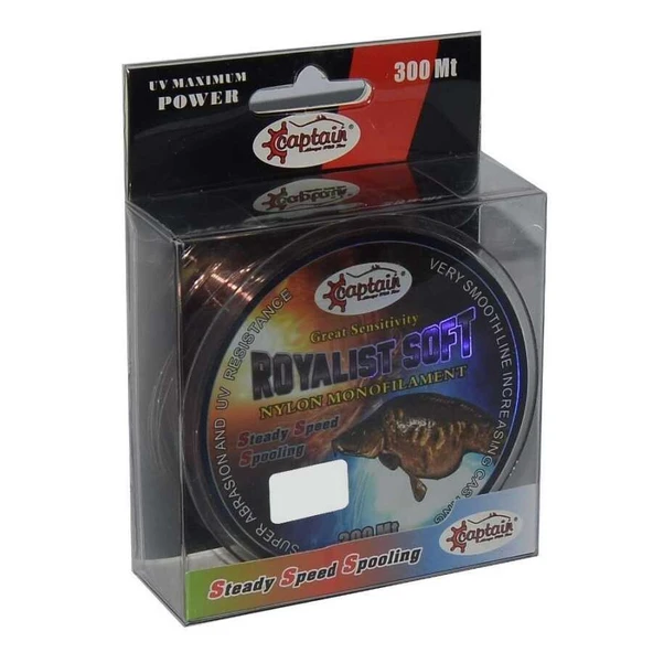 Captain Royalist Soft 300mt Monofilament Misina Kahve Rengi  Standart 0.35 MM ürün görseli 1