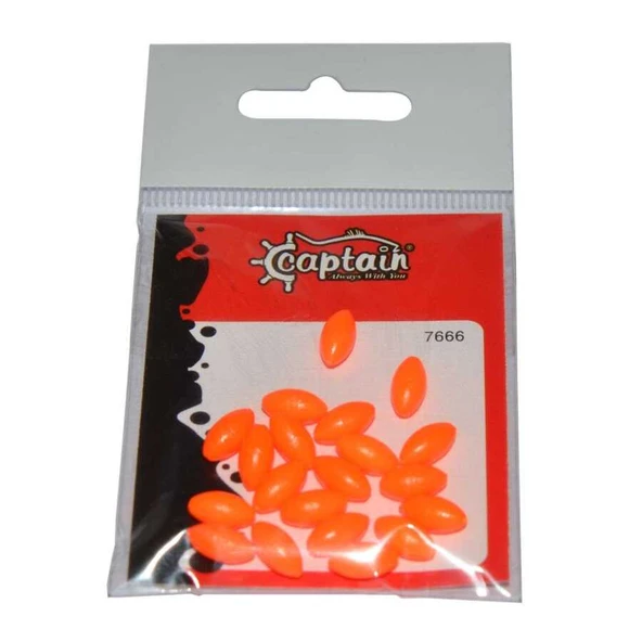 Captain 7666 Renkli Boncuk Oval 110mm Silikon Boncuk 20li Paket  TURUNCU ürün görseli 1