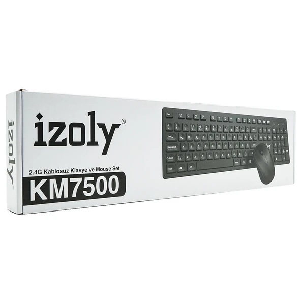 IZOLY KM7500 KABLOSUZ Q- KLAVYE MOUSE SET SİYAH ürün görseli 1