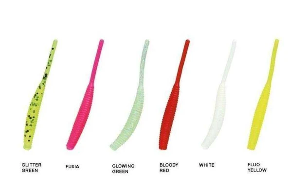 Nomura NM71600705 Long Tail 5cm Aromalı LRF Silikon Yem 12li Set  FLUO YELOW ürün görseli 1