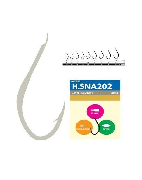 Hayabusa HSNA 202 Dövme Canlı Yem İğnesi 15li Paket Nikel  Standart 1 ürün görseli 1