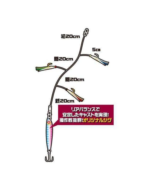 Hayabusa HA 280 Jigging Sabiki 2li Çaparili SET Light Jig Suni Yem  Standart 30 GR ürün görseli 1