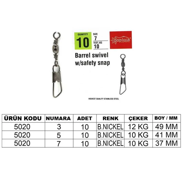 Captain 5020 Klips 10lu Paket Black Nikel  Standart 7 ürün görseli 1