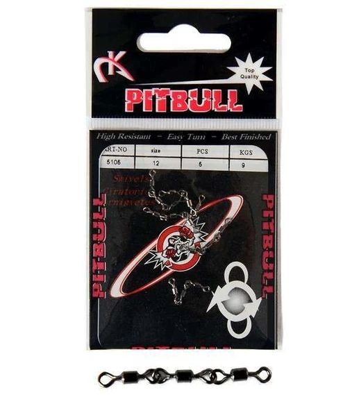 Pitbull 5105 3 Zincir Fırdöndü 5li Paket Black Nikel  Standart 14 ürün görseli 1