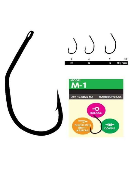 Hayabusa M1 Sazan İğnesi Dövme Teflon Black 10lu Paket  Standart 4 ürün görseli 1