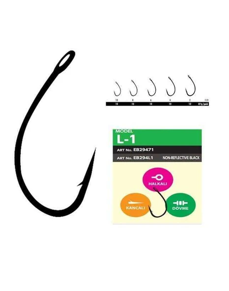 Hayabusa L1 Sazan İğnesi Dövme Teflon Black 10lu Paket  Standart 4 ürün görseli 1