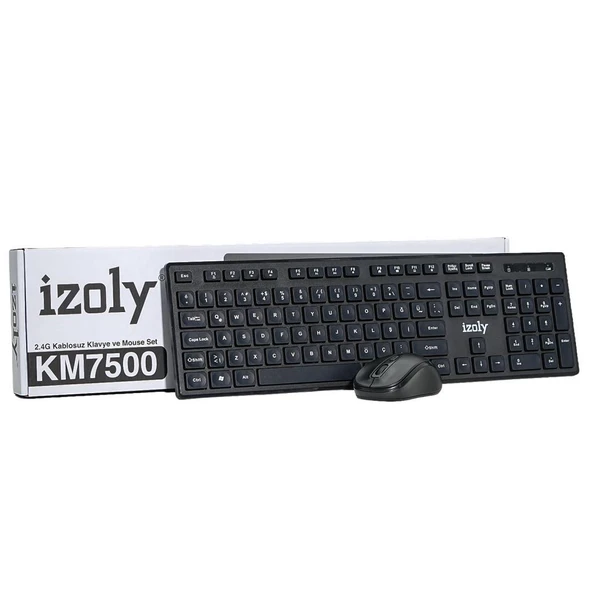 IZOLY KM7500 KABLOSUZ Q- KLAVYE MOUSE SET SİYAH - Resim 6