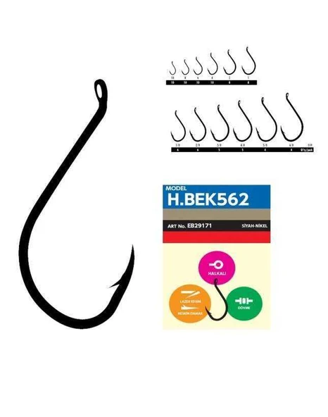 Hayabusa HBEK 562 Delikli Octopus Sinarit İğnesi Black Nikel  Standart 1 ürün görseli 1
