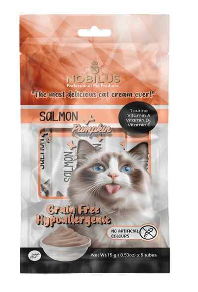 Nobilus Somon Balıklı Kedi Krema Ödül Maması 5 x 15 gr ürün görseli 1