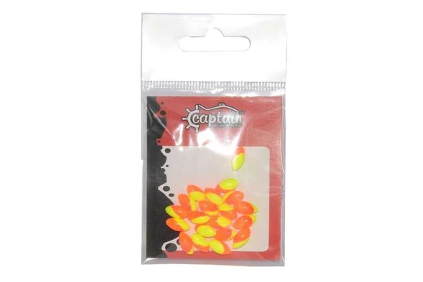 Captain 7666 Renkli Boncuk Oval 110mm Silikon Boncuk 20li Paket  SARıKıRMZı ürün görseli 1
