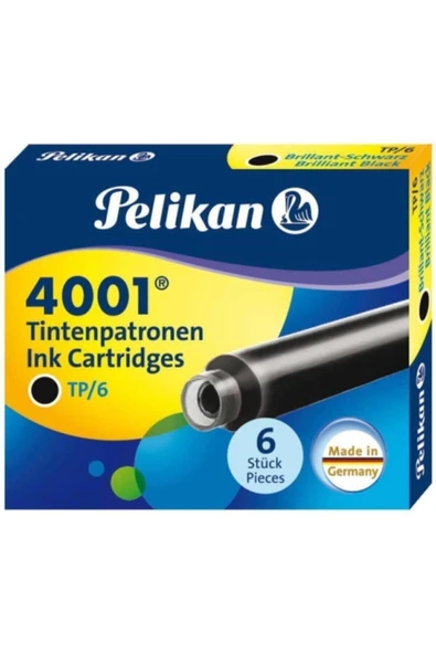 Pelikan 4001 6'lı Kısa Kartuş Tp/6 Siyah ürün görseli 1