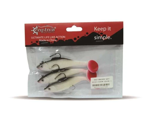 Captain 3567 Cracker Soft 10cm Levrek Turna Silikonu 3lü Set Suni Balık  1 ürün görseli 1