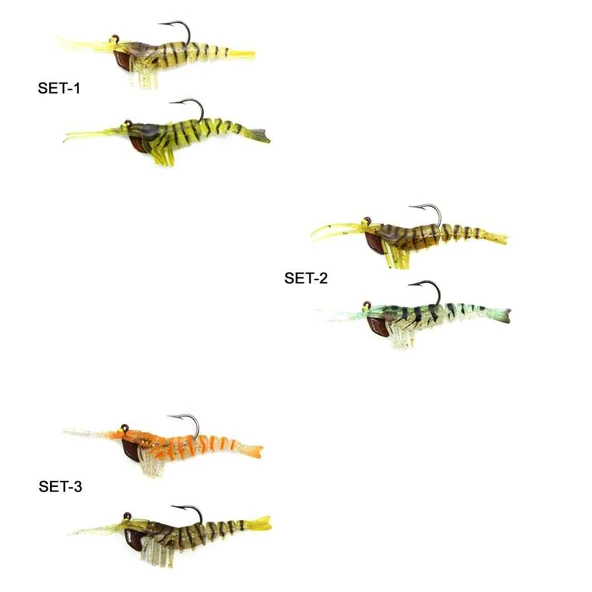 Captain 3048 Magic Shrimp 2li SET 3D Silikon Karides 50mm 37gr Suni Yem  Standart 2 ürün görseli 1