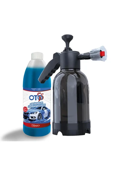 OTO55 Extra Cilalı Neon Mavi Şampuan 720 ML + 2 Litre Basınçlı Köpük Atar Pompa ürün görseli 1