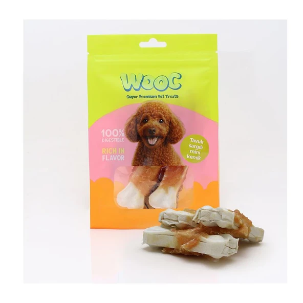 Wooc Tavuk Sargılı Mini Kemik Köpek Ödülü 75 Gr ürün görseli 1