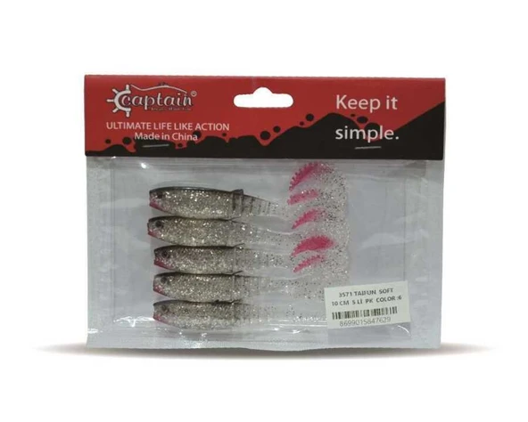 Captain 3571 Taifun Soft 10cm Levrek Silikonu 5li Paket Suni Yem  6 ürün görseli 1