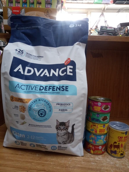 Advance Kitten Yavru Tavuk Etli Kedi Maması 3 Kg+5 ADET KARIŞIK AROMA PÜRE KEDİ KONSERVE 85 GRAM+1 ADET TAVUKLU KEDİ ÇORBASI 135 ML ürün görseli 1