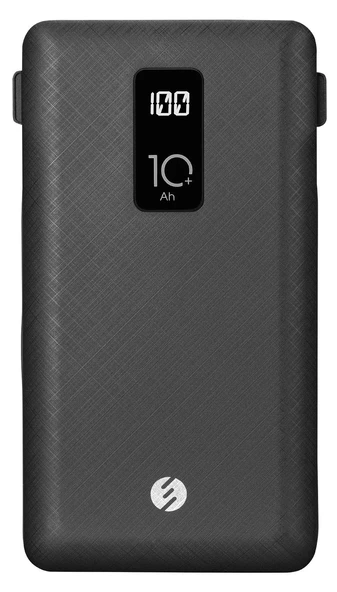 S-LINK IP-T100C Powerbank LCD 10000mAh Lightning Type C Kablolu Powerbank Siyah LCDli Taşınabilir Güç Kaynağı ürün görseli 1