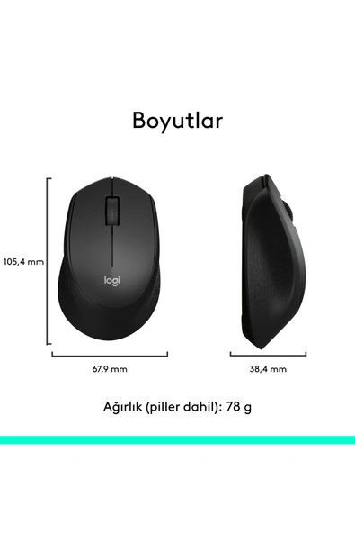 (OUTLET) Logitech M280 Konforlu Kablosuz Optik Mouse, Siyah 910-004287 - Resim 8