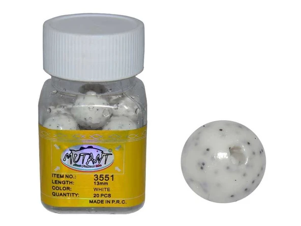 Mutant 3551 Walker Aromalı Silikon Boili 20li Kutu Suni Balık Yemi  BEYAZ ürün görseli 1