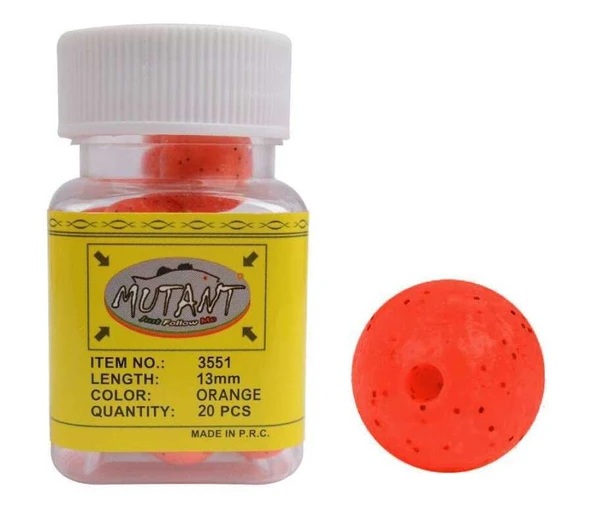 Mutant 3551 Walker Aromalı Silikon Boili 20li Kutu Suni Balık Yemi  TURUNCU ürün görseli 1
