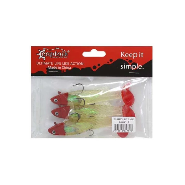 Captain 3575 Perfecto Soft 10cm Turna Silikonu 3lü Paket Suni Balık  1 ürün görseli 1