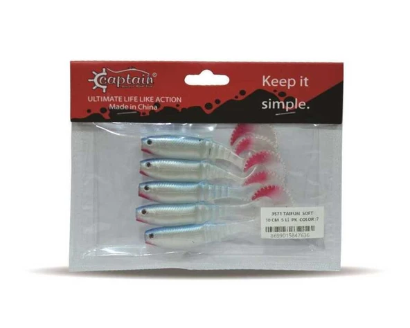 Captain 3571 Taifun Soft 10cm Levrek Silikonu 5li Paket Suni Yem  7 ürün görseli 1