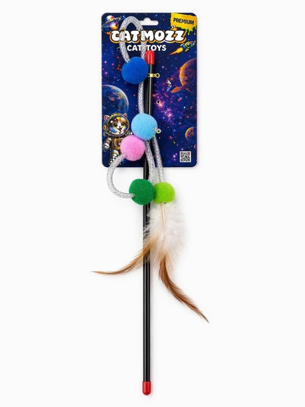 Catmozz Premium 5'li Ponpon Olta 45 Cm ürün görseli 1