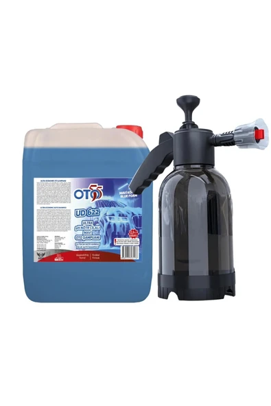 OTO55 5 LT Extra Cilalı Mavi Otomobil Şampuanı , 2 Litre Basınçlı Köpük Atar Pompa ürün görseli 1