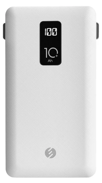 S-LINK IP-T100C Powerbank LCD 10000mAh Lightning Type C Kablolu Powerbank Beyaz LCDli Taşınabilir Güç Kaynağı ürün görseli 1