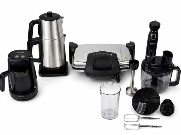 Schafer Kea Elektro Mega Ev Aletleri 4 Lü Set-Inox05 (Keyf İ Kahve) ürün görseli 1