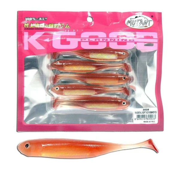 Mutant 3538 Twost Tail Flash 9cm Levrek Silikonu 5li Paket Suni Yem  009 ürün görseli 1